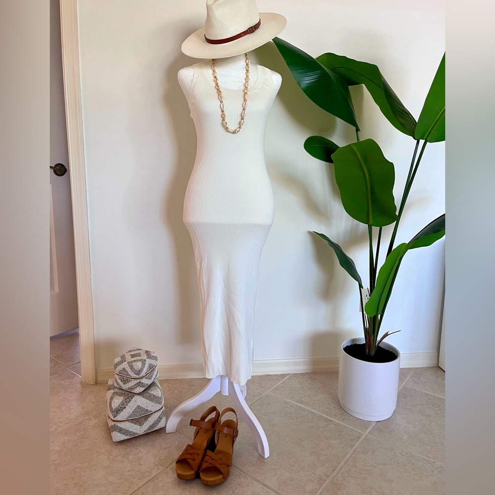 White Knit Beach Dress